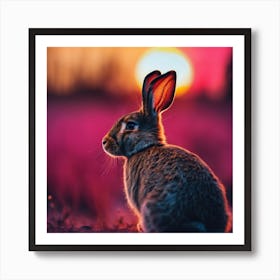 Hare at Sunset Art Print