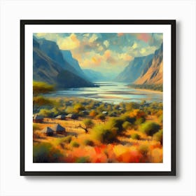 Rift Valley Savannah Impressionistic Painted Style Art Print