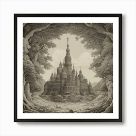 Castle In The Woods 1 Art Print