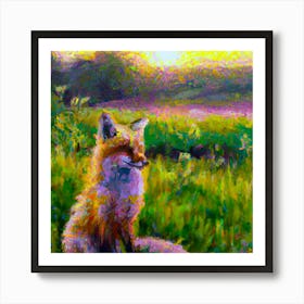 Fox In The Grass Art Print