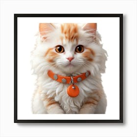 Orange Collared Cat Art Print