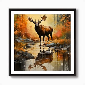 Holiday Elk Art Print