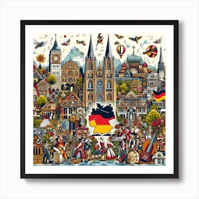 Germany City Castle Nature Art Print