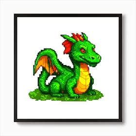 Pixel Dragon 2 Art Print