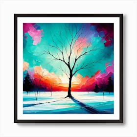 Tree In The Snow 1 Art Print