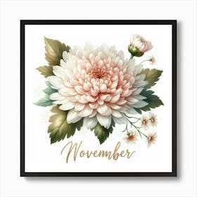 Chrysanthemum - November Birth Flower Art Print