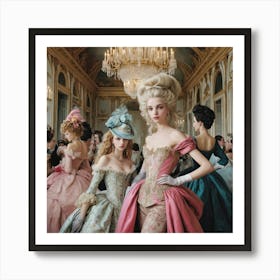 Party At Versailles Fashion Scene Art Print 1 Art Print