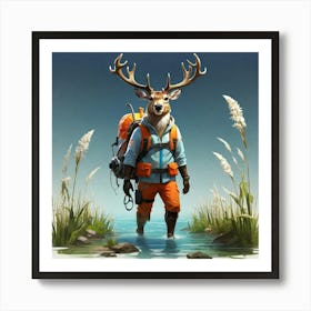 Hunter In The Woods Art Print