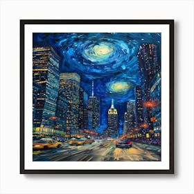 New York City Starry Night Van Gogh Art Print