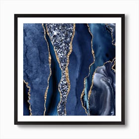 Agate Glitter Ocean Texture 06 Art Print