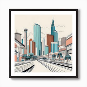 Las Vegas Skyline Minimalistic Drawing Art Print