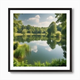 Pond In The Forest Art Print