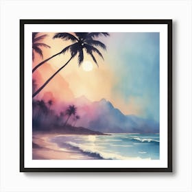 Sunset At The Beach Art Print