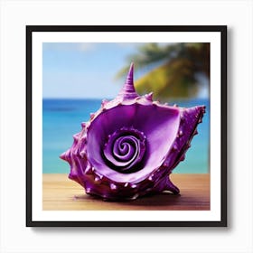 Purple Sea Shell Art Print