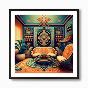 Psychedelic Living Room Art Print