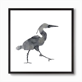 Heron - Minimalistic Bird Painting Art Print