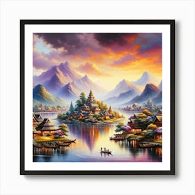 Asian Village 1 Art Print