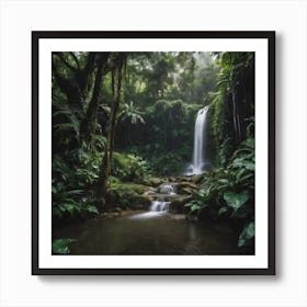 Waterfall In The Rainforest Art Print