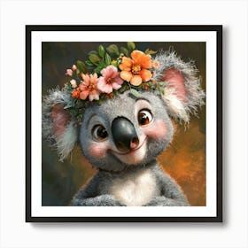 Koala With Flowers 3 Poster