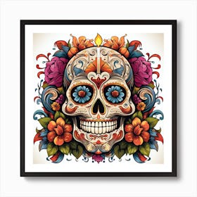 Day Of The Dead Skull 9 Art Print