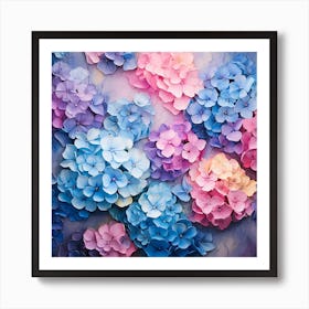 Abstract Hydrangeas Affiche