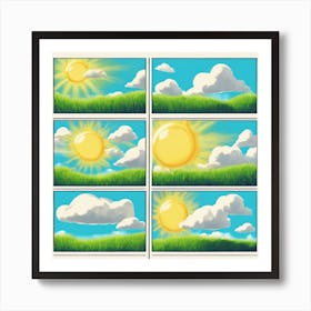 Sun And Clouds Art Print
