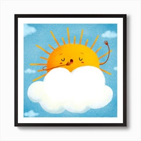 Sleepy Sun Square Art Print