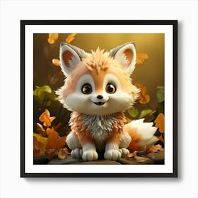 Fox In Autumn 2 Art Print