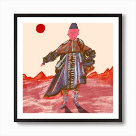 Desert Man Square Art Print