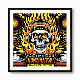 Heavy Rock Festival Poster Art Print