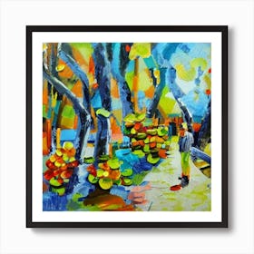 Impressionist Painting, Oil On Canvas, Brown Color Art Print