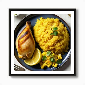 Chicken With Rice And Corn 1 Art Print