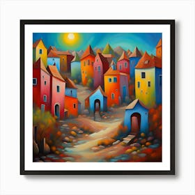 Colorful Village Art Print