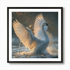 Swan In Flight 3 Art Print