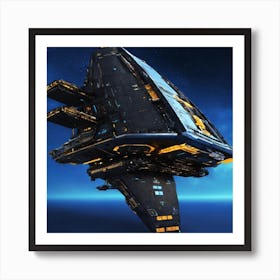 Entire Black Spaceship (4) (1) Art Print