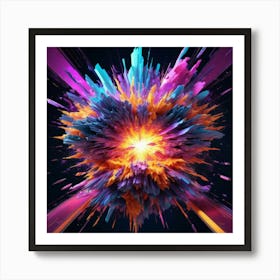 Plasma Explosion Glitch Art 25 Art Print