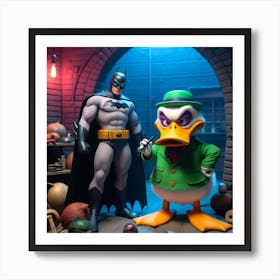 Batman And Duck 1 Art Print