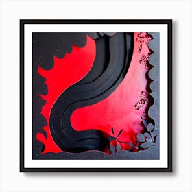 Black And Red Art Print