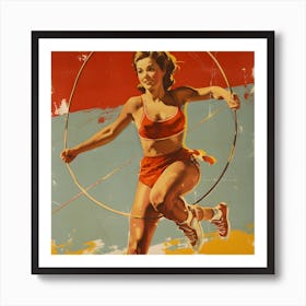 Soviet Themed Female Gymnastics Art Print