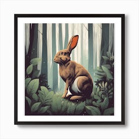 Rabbit In The Forest 128 Art Print