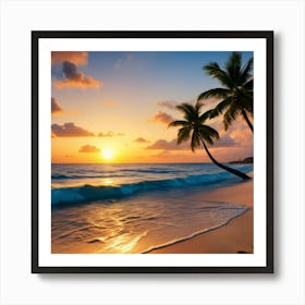 Sunset On The Beach Art Print