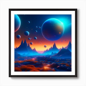 Space Landscape1 Art Print