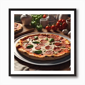 Pizza On A Table 1 Art Print