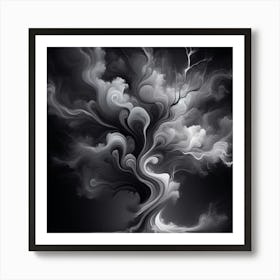 Abstract modernist Smoky tree 2 Art Print