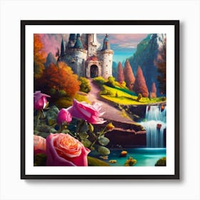 A beautiful and wonderful castle in the middle of stunning nature 4 Art Print