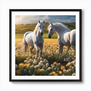 Canvas Print - A White Horse in The Midst of The Trees - 47.2x31.5