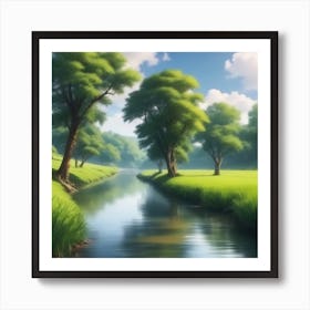 River Landscape 4 Art Print