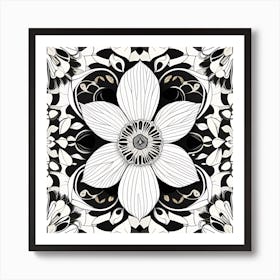 Black And White Flower Art Print