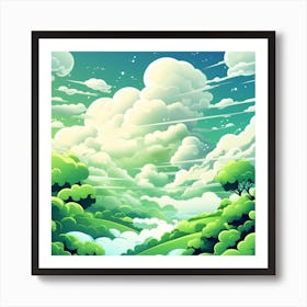 Cartoon Landscape 1 Art Print