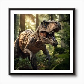 T-Rex In The Forest Art Print